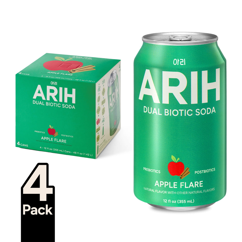 ARIH Dual Biotic Soda Apple Flare · Refresco · 4 pack de 355 ml
