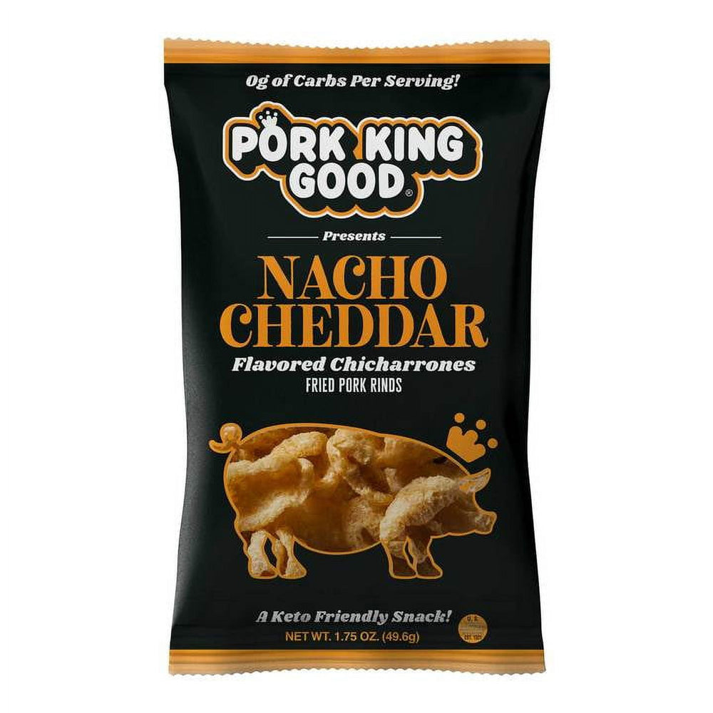 Pork King Good Nacho Cheddar Fried Pork Rinds Gluten-Free · Totopos · 50 g