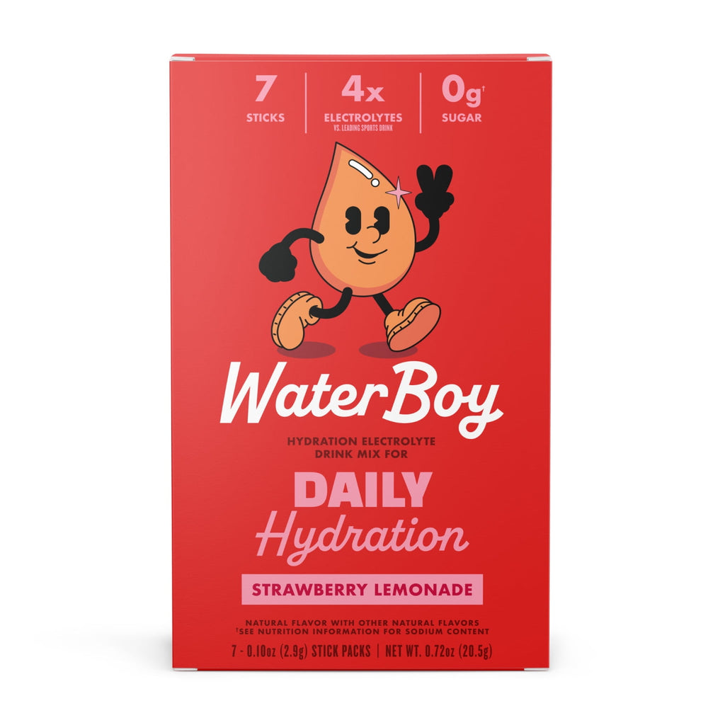 Waterboy Daily Hydration Powder Packets Strawberry sin azúcar · Bebida · 7 pzas