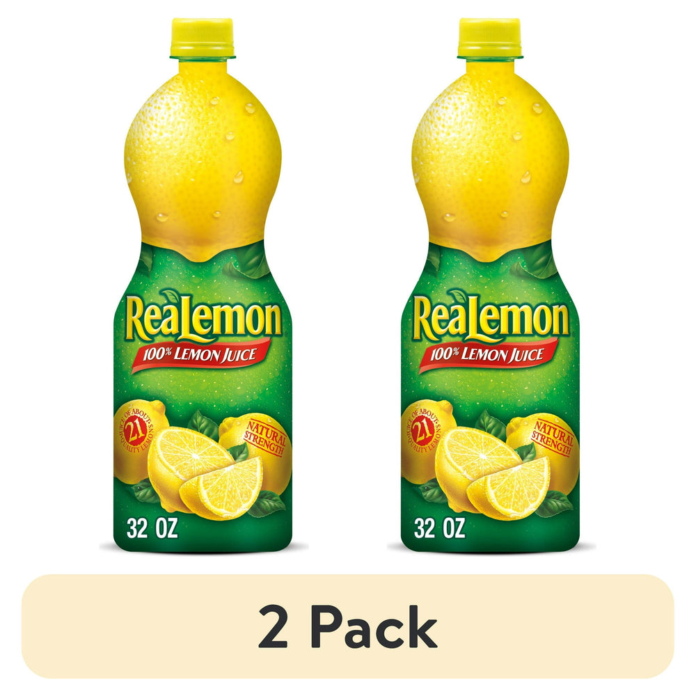 ReaLemon 100% Lemon Juice · Bebida · 2 botellas de 946 ml