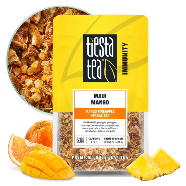Tiesta Tea - Maui Mango Immunity Loose Leaf Fruit Tea Caffeine Free · Té · 62 g · sobre