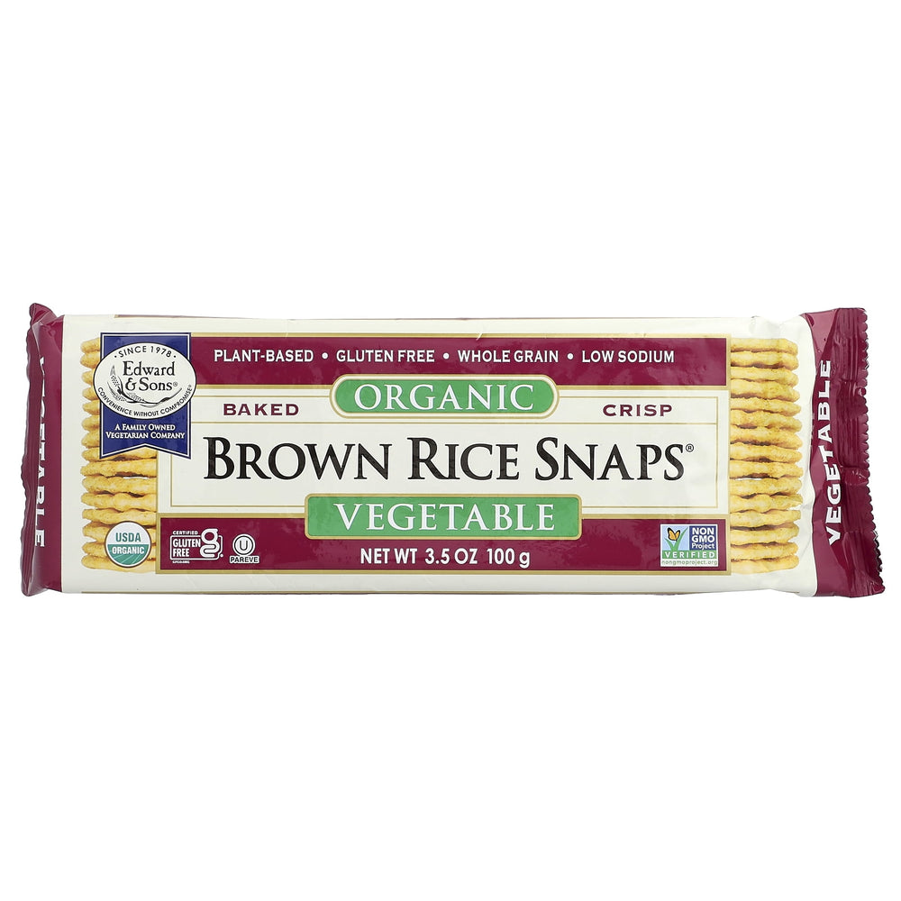 Edward And Sons Brown Rice Snaps Vegetable · Galletas saladas · 99 g