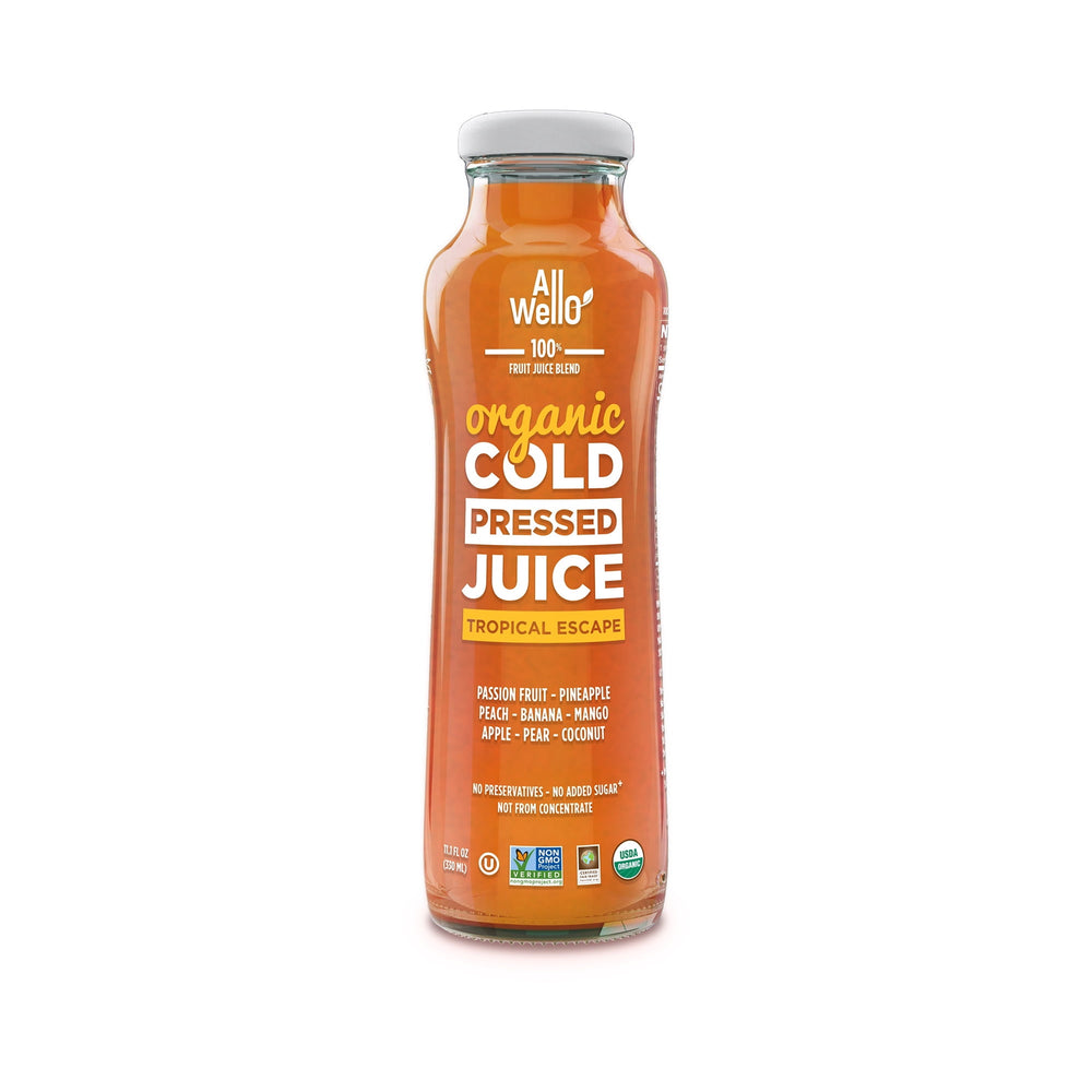 AllWellO Organic Cold Pressed Tropical Escape Juice · Bebida · 315 g · botella