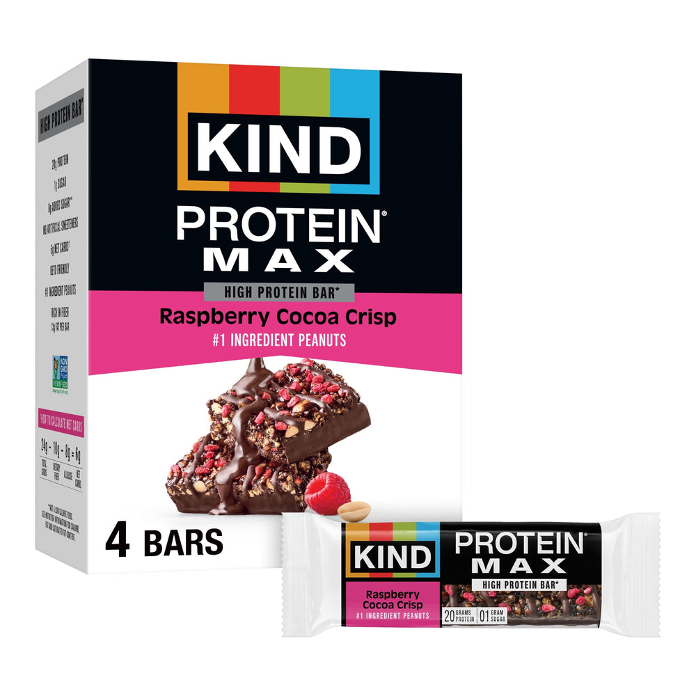 KIND Protein Max Raspberry Cocoa Crisp · Barra · 4 pzas de 247 g