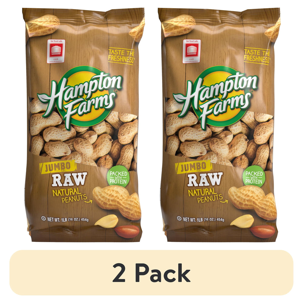 Hampton Farms Raw In-Shell Peanut · Nueces · 2 pack de 454 g