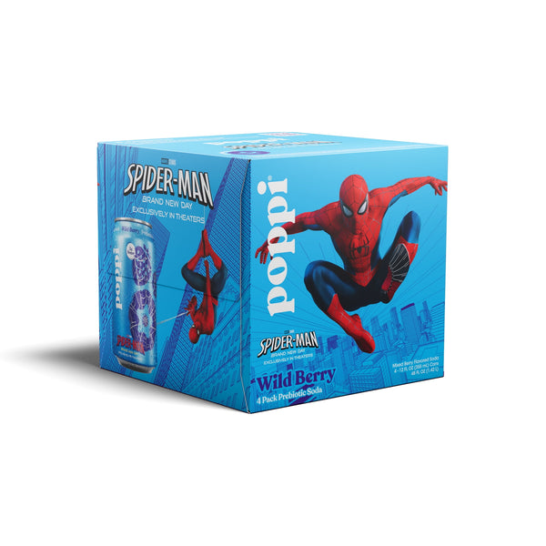 poppi Wild Berry Prebiotic Soda · Refresco · 4 latas de 355 ml