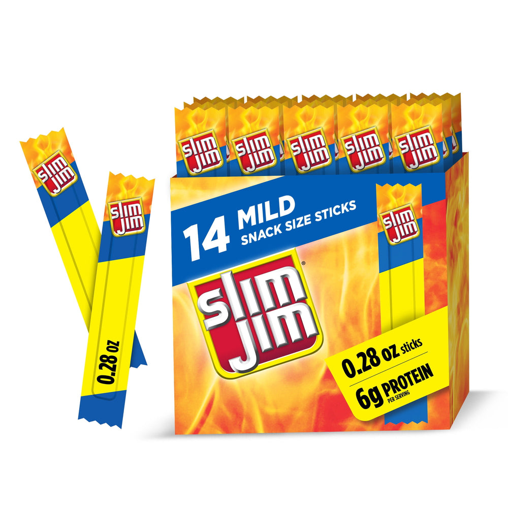 Slim Jim Smoked Meat Sticks Mild · Carne seca · 14 pzas de 6 g