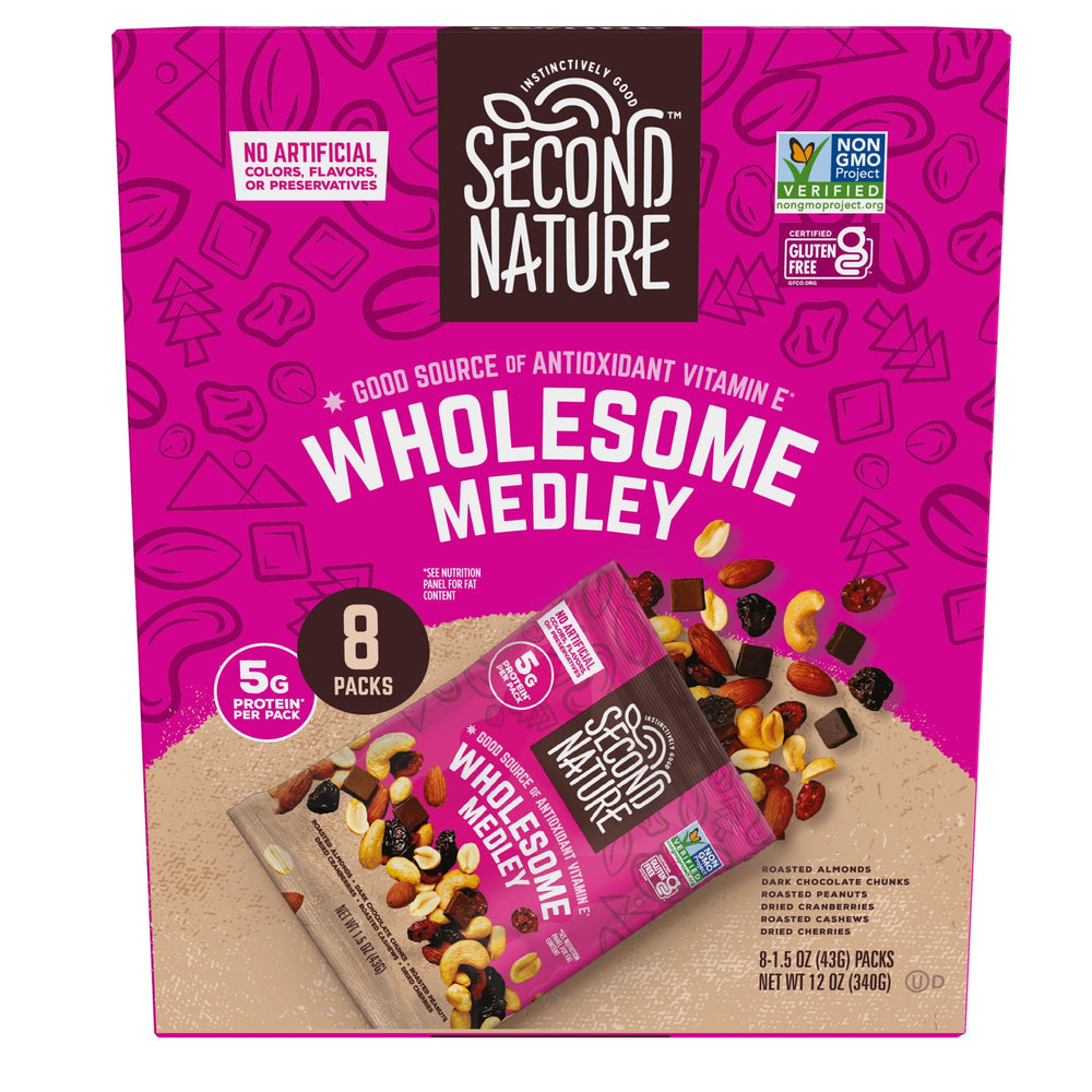 Second Nature Wholesome Medley · Mezcla de nueces · 8 pzas de 43 g