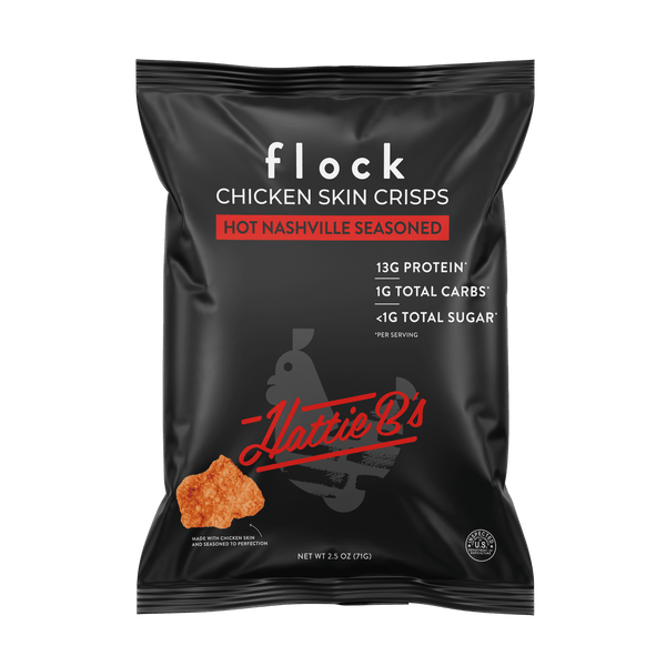 Flock Hattie B's Nashville Hot Chicken Skin Crisps · Papas · 71 g