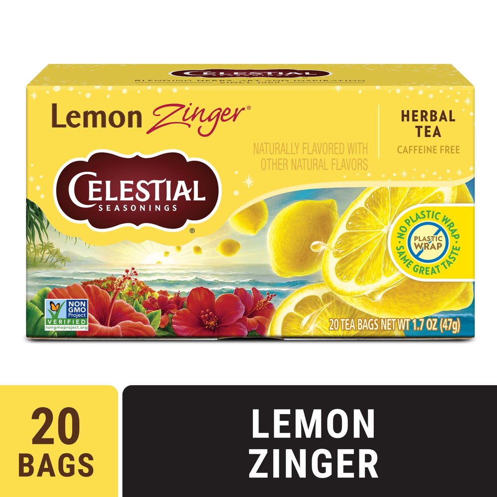 Celestial Seasonings Lemon Zinger Caffeine-Free Herbal · Salsa y sazonador · 20 pzas