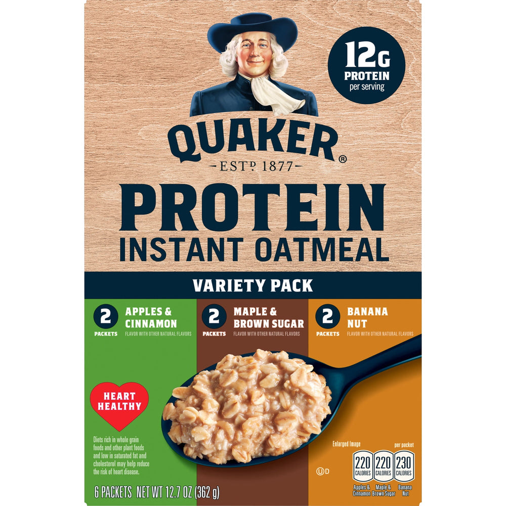 Quaker Instant Oats Protein Variety · Cereal · 6 pzas de 362 g