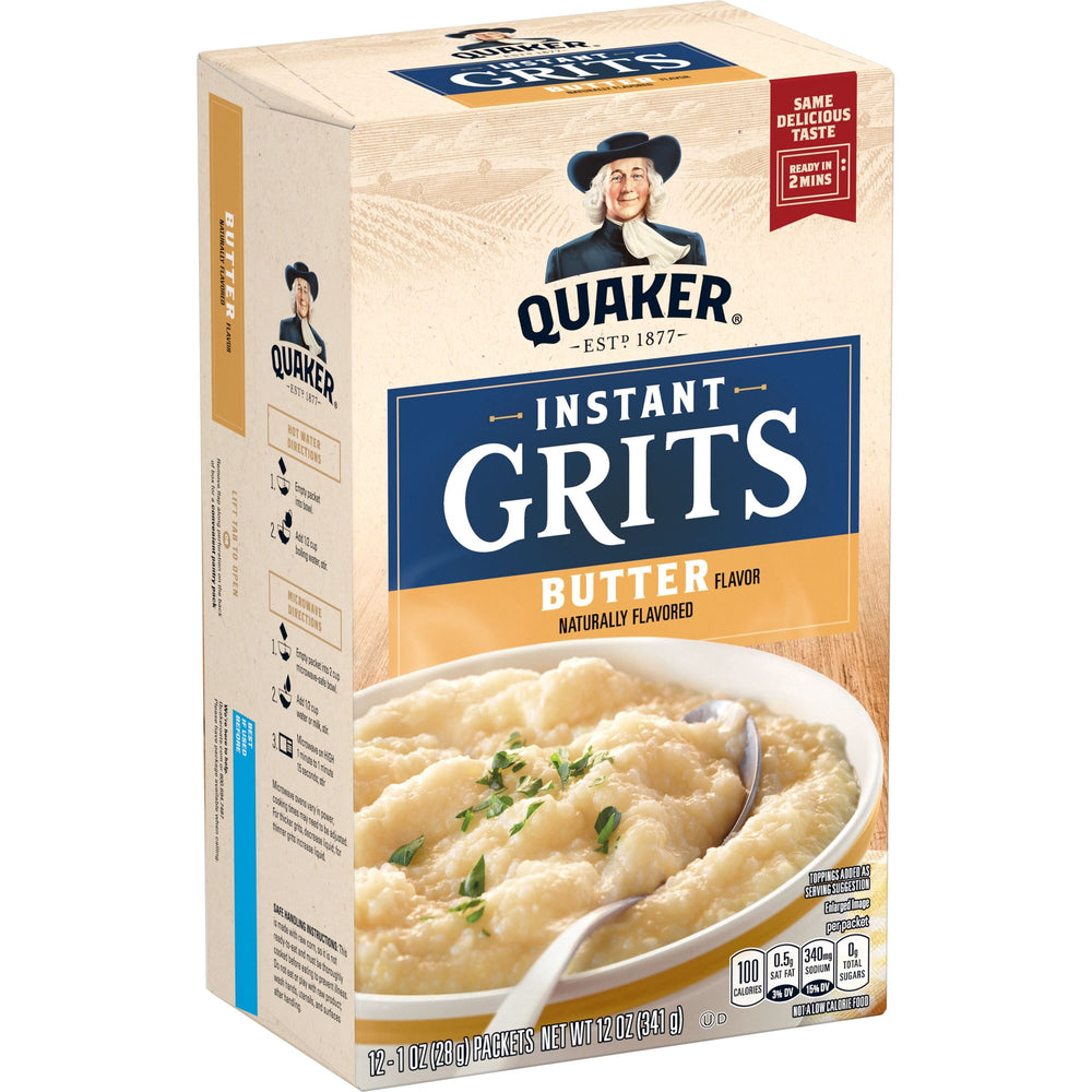 Quaker Instant Grits Butter · Cereal · 12 sobres de 28 g