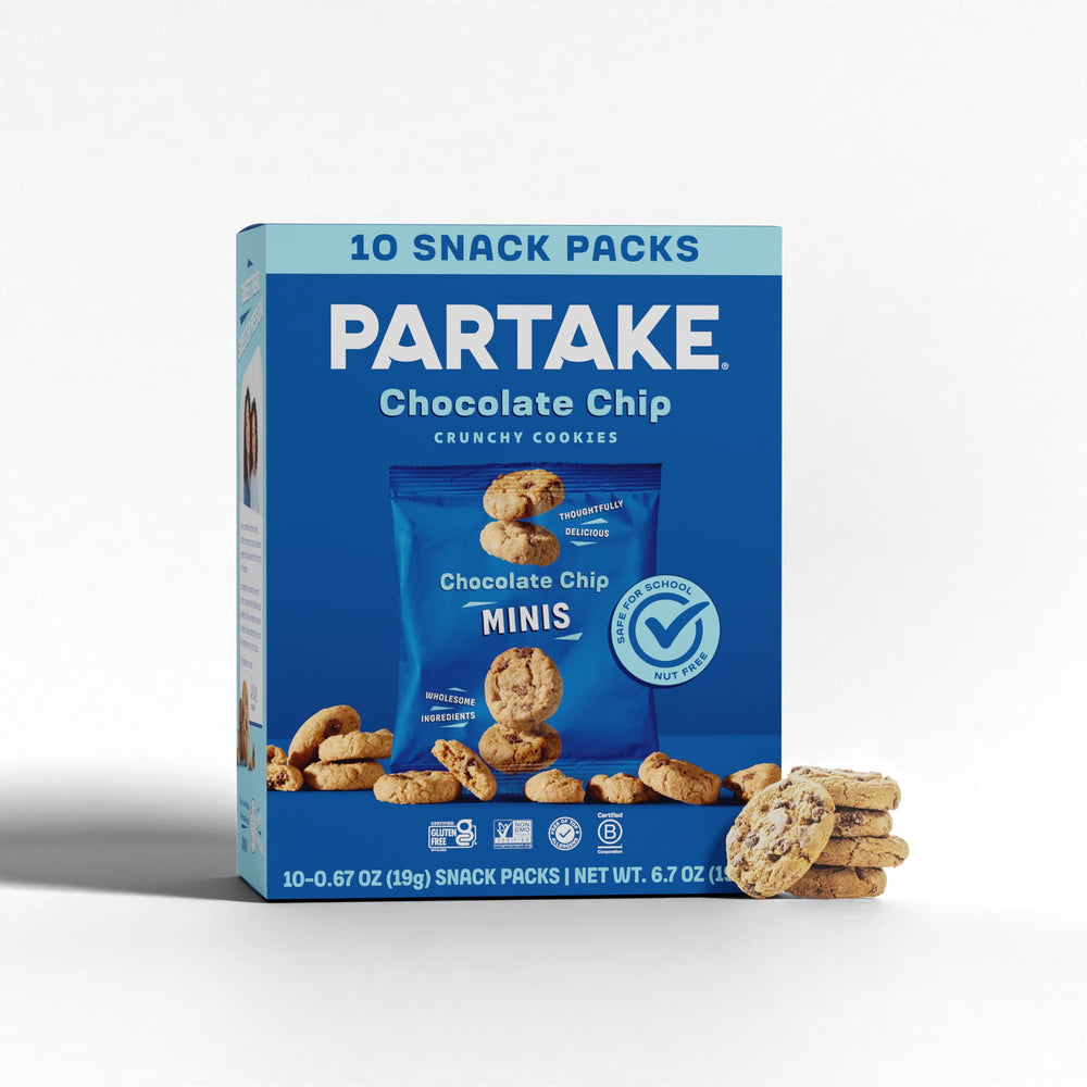 Partake Mini Chocolate Chip Cookie Packs Vegan sin gluten · Galletas