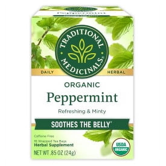 Traditional Medicinals Organic Peppermint Herbal Tea · Té · 16 pzas