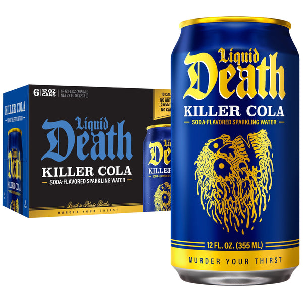 Liquid Death Killer Cola · Agua mineral · 6 latas de 355 ml