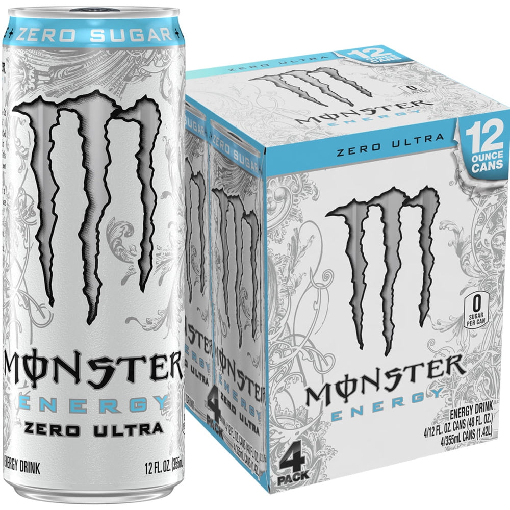 Monster Energy Zero Ultra Zero Sugar · Bebida energética · 4 pack de 355 ml