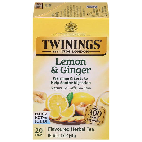 Twinings of London Lemon & Ginger Herbal Tea · Té · 20 pzas de 40 g