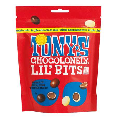 Tony Chocolonely Lil'Bits Triple Chocolate · Caramelos · 113 g · bolsa