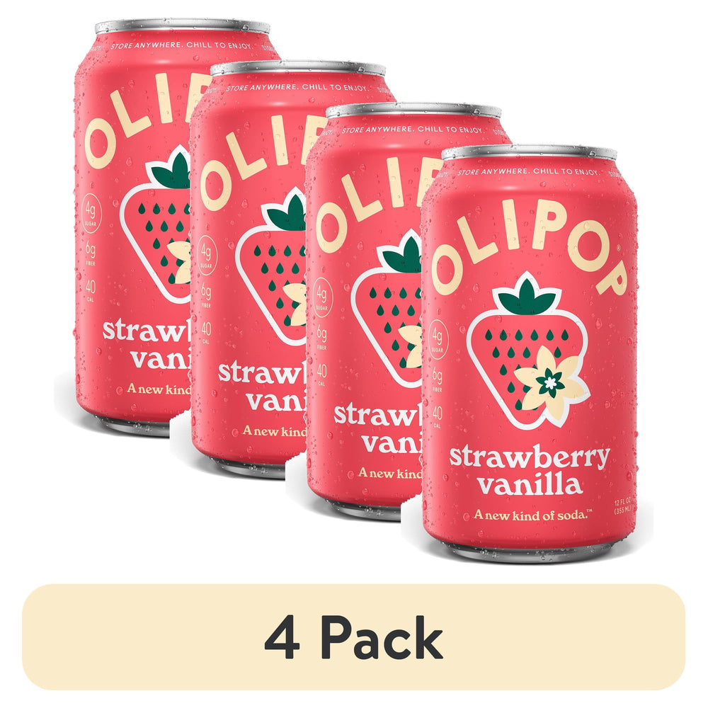OLIPOP Strawberry Vanilla · Refresco · 4 pack de 6 g