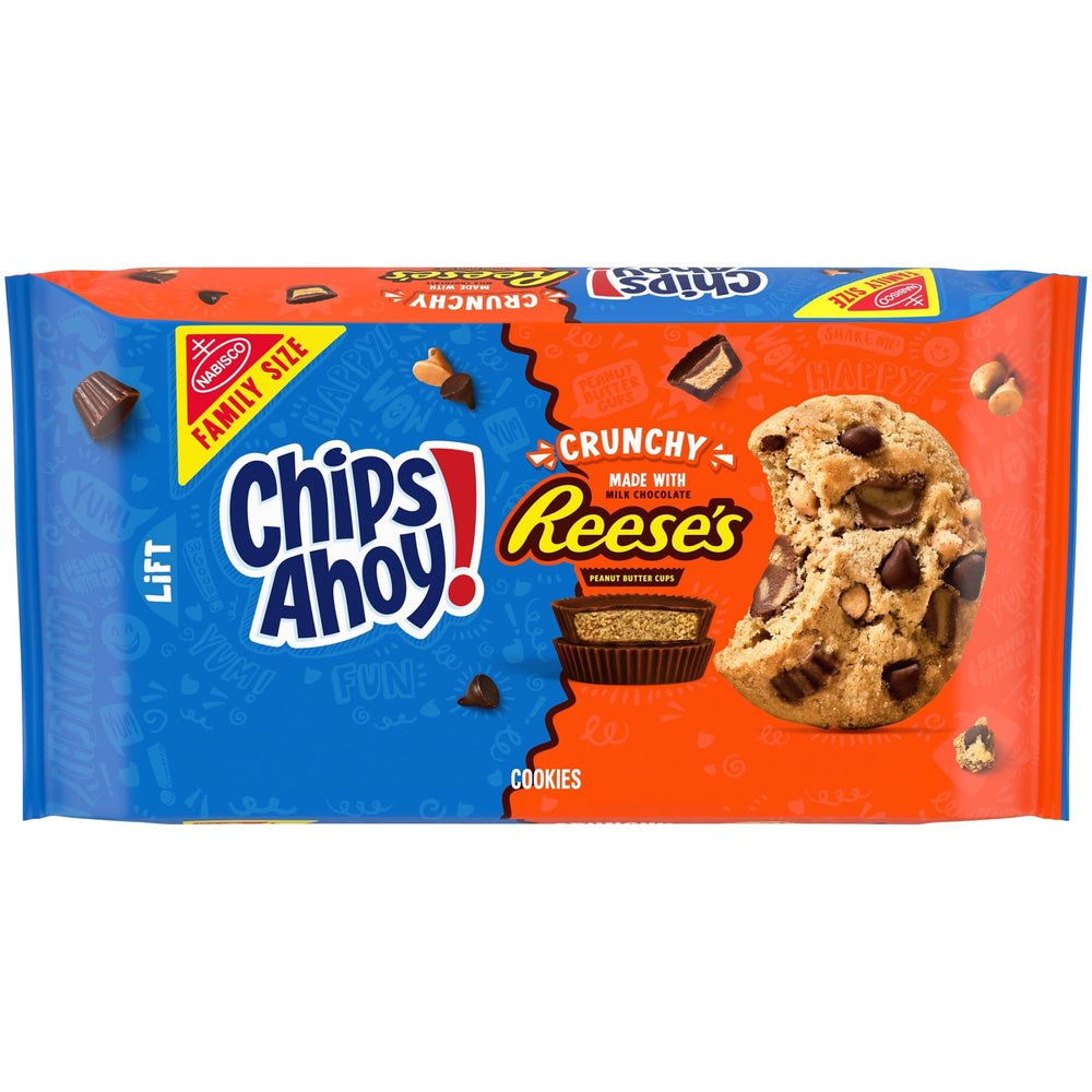 AHOY! Reese’s Peanut Butter Cup Chocolate Chip · Galletas · 404 g · vaso · tamaño familiar