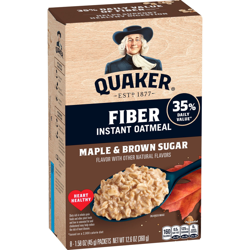 Quaker Fiber Maple Brown Sugar · Cereal · 8 pack de 45 g