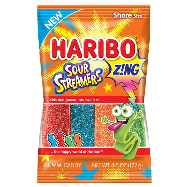 Haribo Sour Streamers Gummi · Gomitas · 128 g · tamaño para compartir