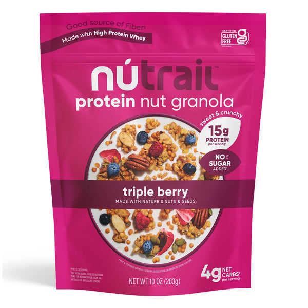 NuTrail Triple Berry No Sugar Added Gluten Free · Granola · 15 g