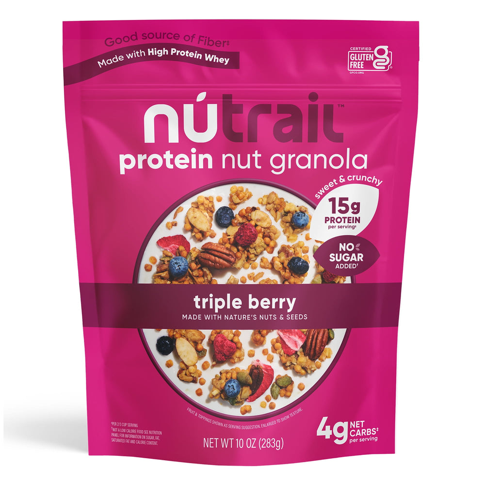 NuTrail Triple Berry No Sugar Added Gluten Free · Granola · 15 g