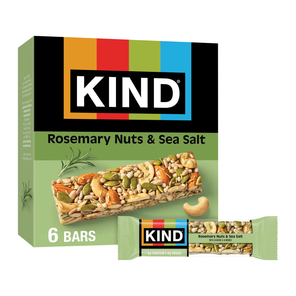 KIND Rosemary Nuts & Sea Salt 6 Gluten Free · Barra · 6 barras de 238 g