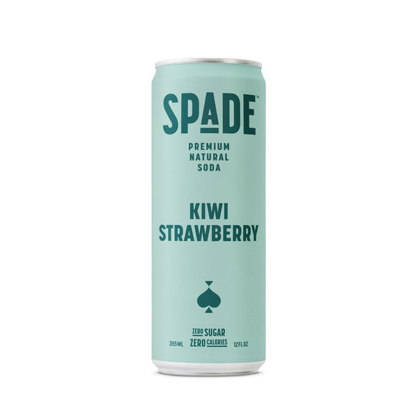 Spade Kiwi Strawberry Premium Natural Soda with s Zero Zero Sugar Caffeine Free · Refresco · 355 ml · lata