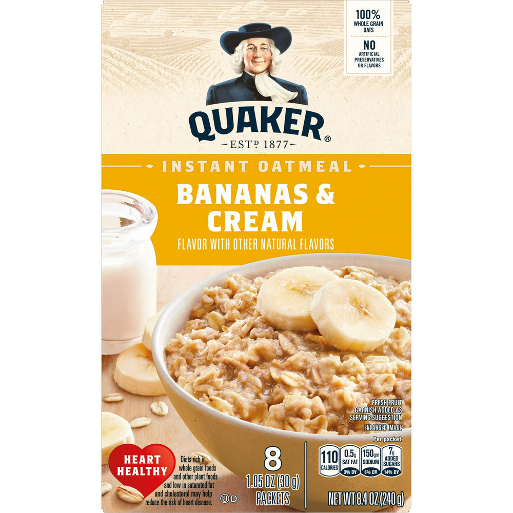 Quaker Bananas & Cream · Cereal · 8 pzas de 30 g
