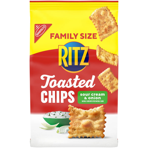 RITZ Toasted Sour Cream and Onion Party · Galletas saladas · 323 g · tamaño familiar