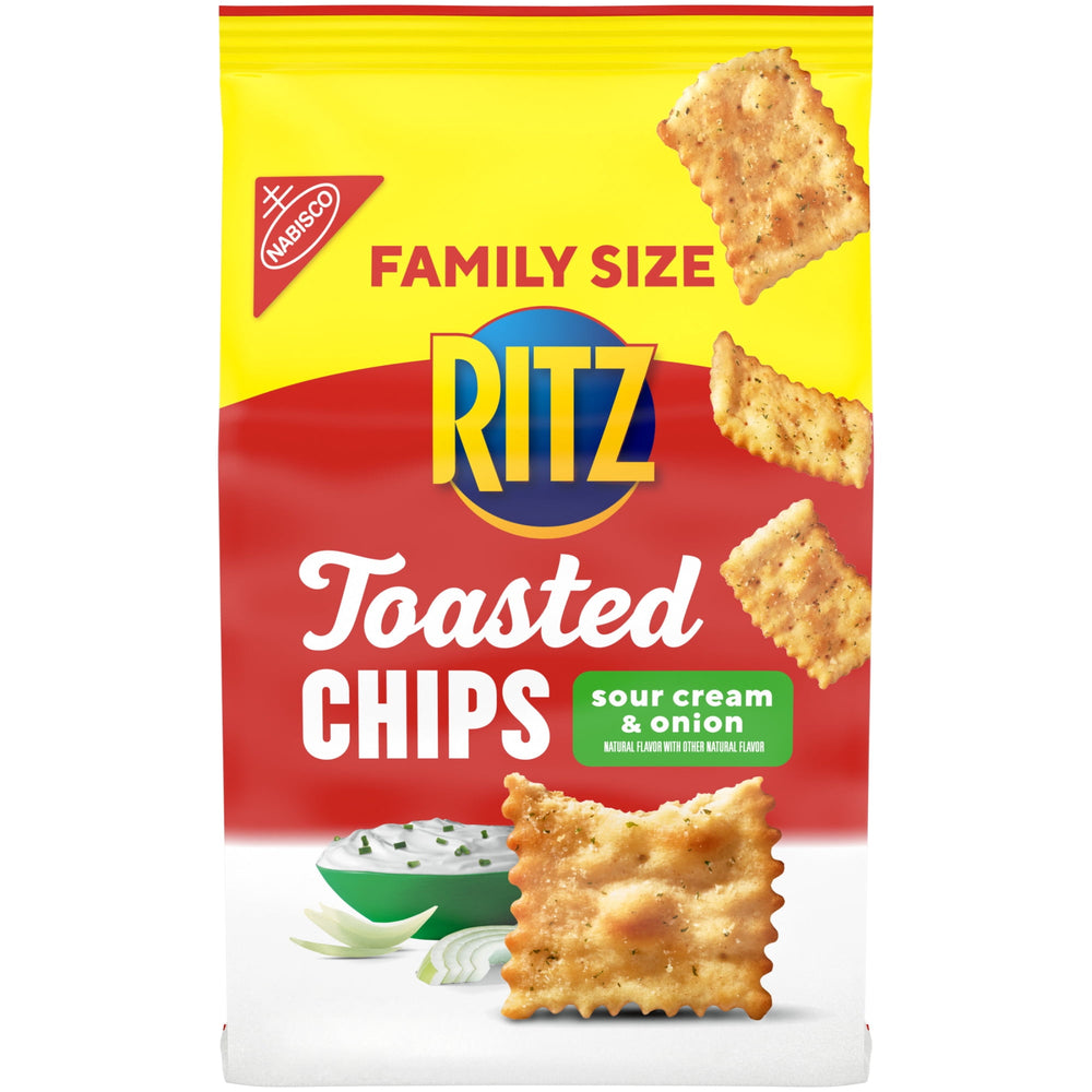 RITZ Toasted Sour Cream and Onion Party · Galletas saladas · 323 g · tamaño familiar