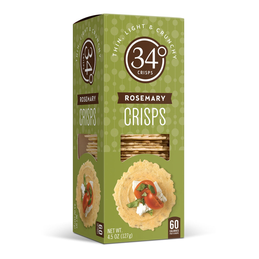 34 Degrees Rosemary Entertaining Crisps · Galletas saladas · 128 g
