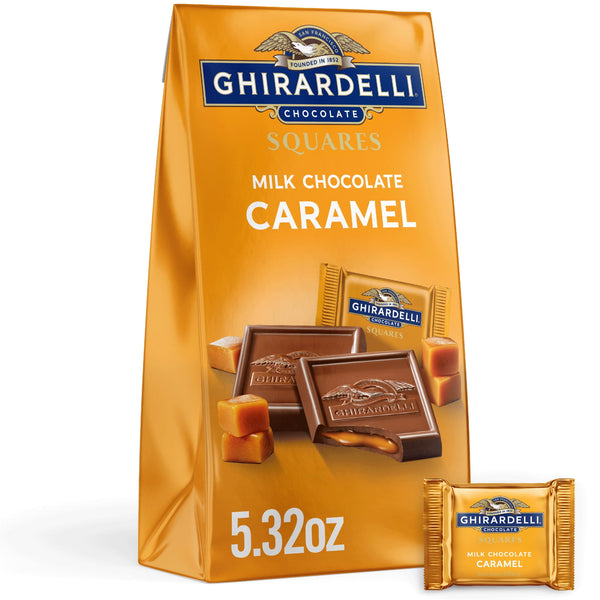 GHIRARDELLI Milk Chocolate SQUARES with Caramel Filling · Caramelos · 151 g · bolsa