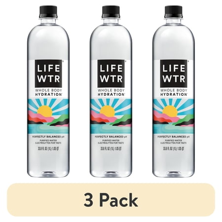 LIFEWTR Purified Water · Bebida · 3 pack de 1000 ml