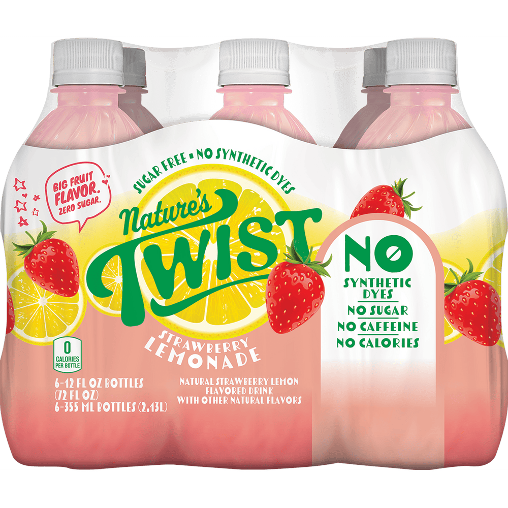 Nature's Twist Strawberry Lemonade; 6-pack; Sugar Free · Bebida · 6 botellas de 340 g