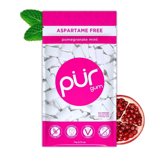 PUR Pomegranate Mint Aspartame Free Sugar Free · Chicles y mentas · 55 pzas