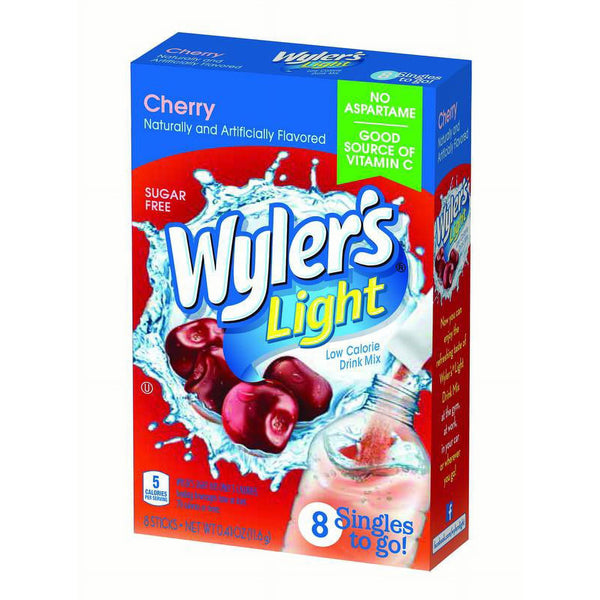 Wyler's Light ! Cherry Sugar Free · Polvo para agua · 8 pzas de 12 g
