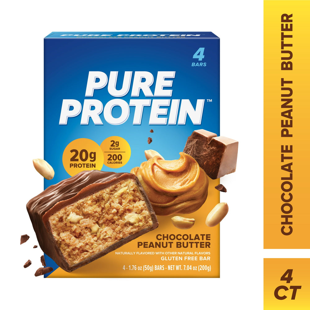 Pure Protein Chocolate Peanut Butter sin gluten · Barra de proteína · 4 pzas de 50 g