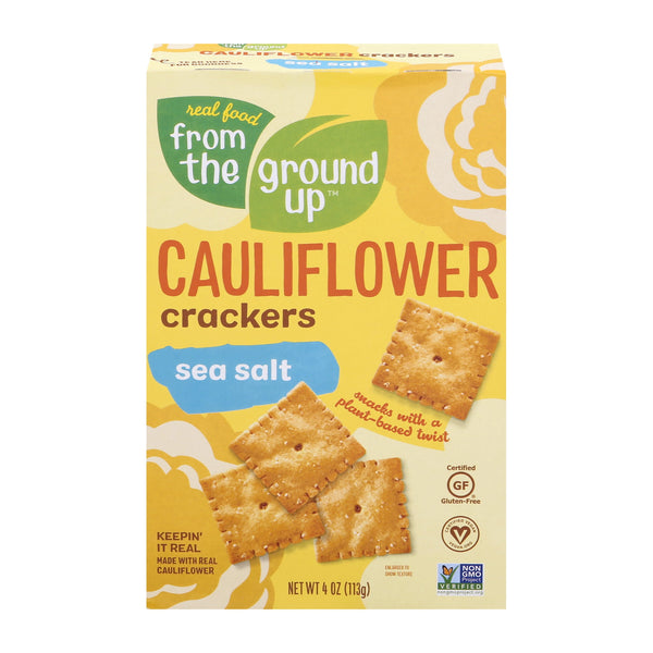 Real Food From The Ground Up Cauliflower Sea Salt · Galletas saladas · 113 g · caja