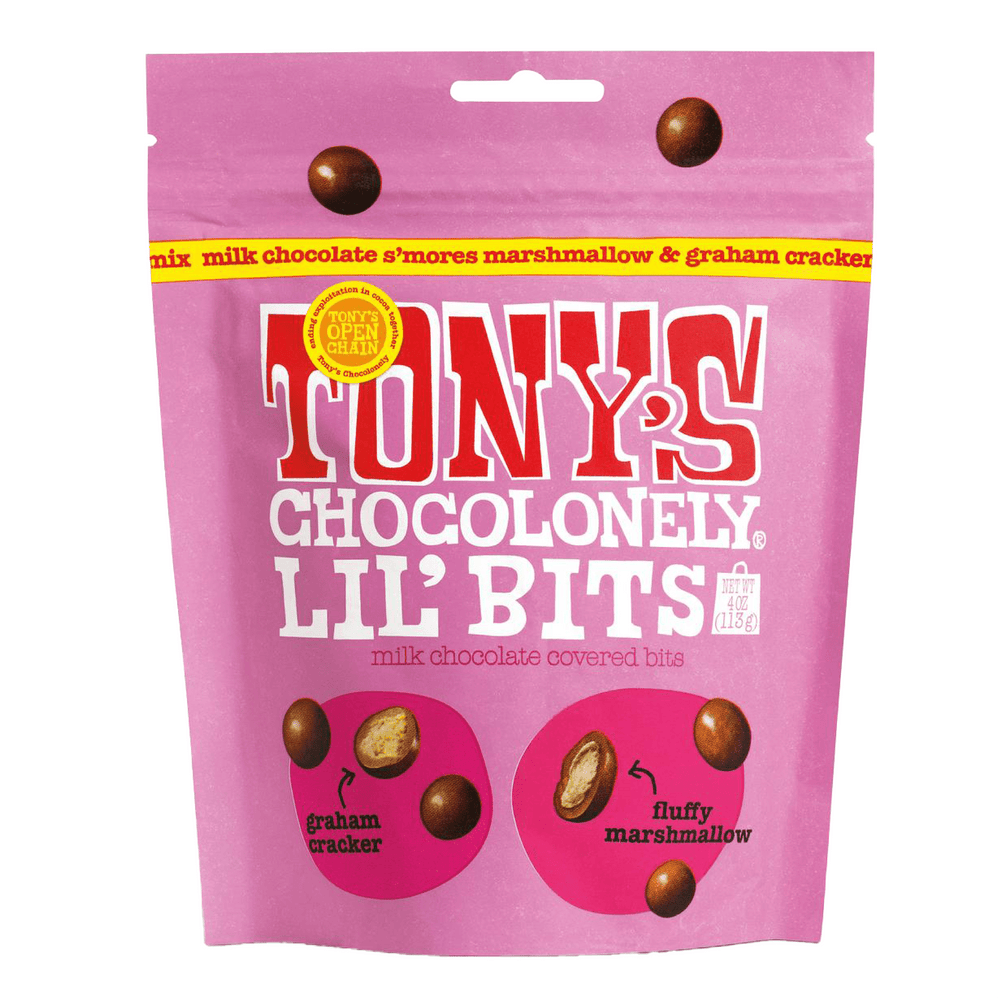 Tonys Chocolonely Lil'Bits Milk Chocolate S’mores · Caramelos · 113 g · bolsa
