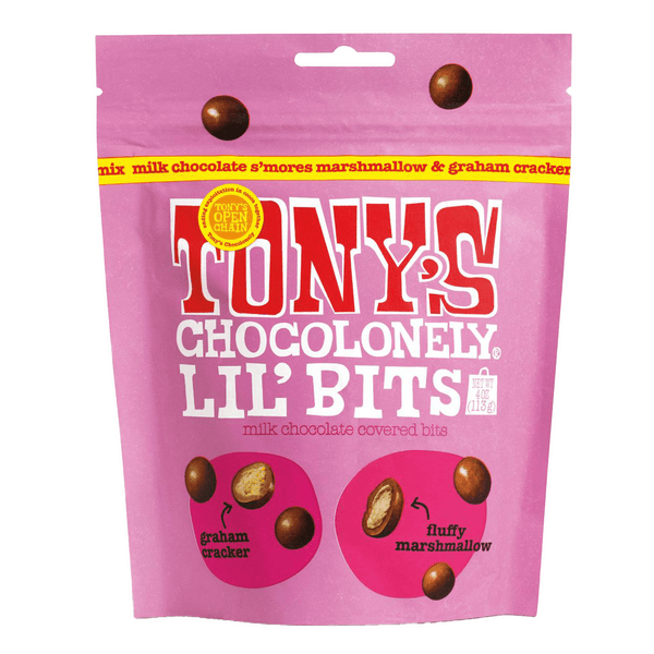 Tonys Chocolonely Lil'Bits Milk Chocolate S’mores · Caramelos · 113 g · bolsa