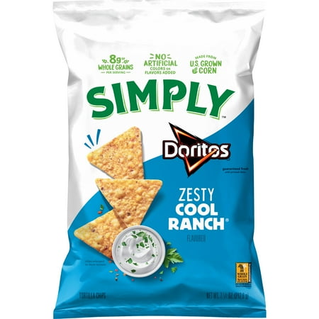 Doritos Simply Zesty Cool Ranch · Totopos · 213 g · bolsa