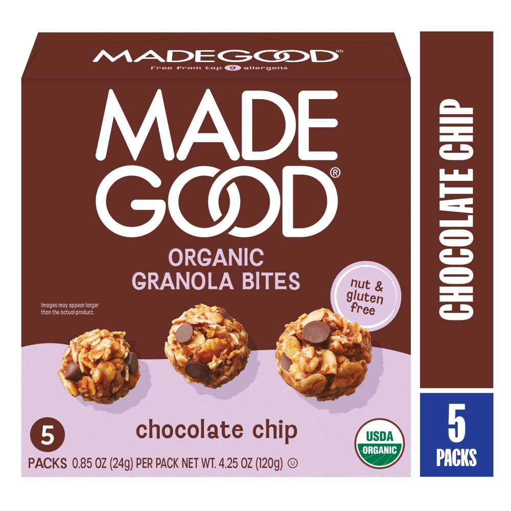 MadeGood Chocolate Chip · Granola · 5 pack de 24 g