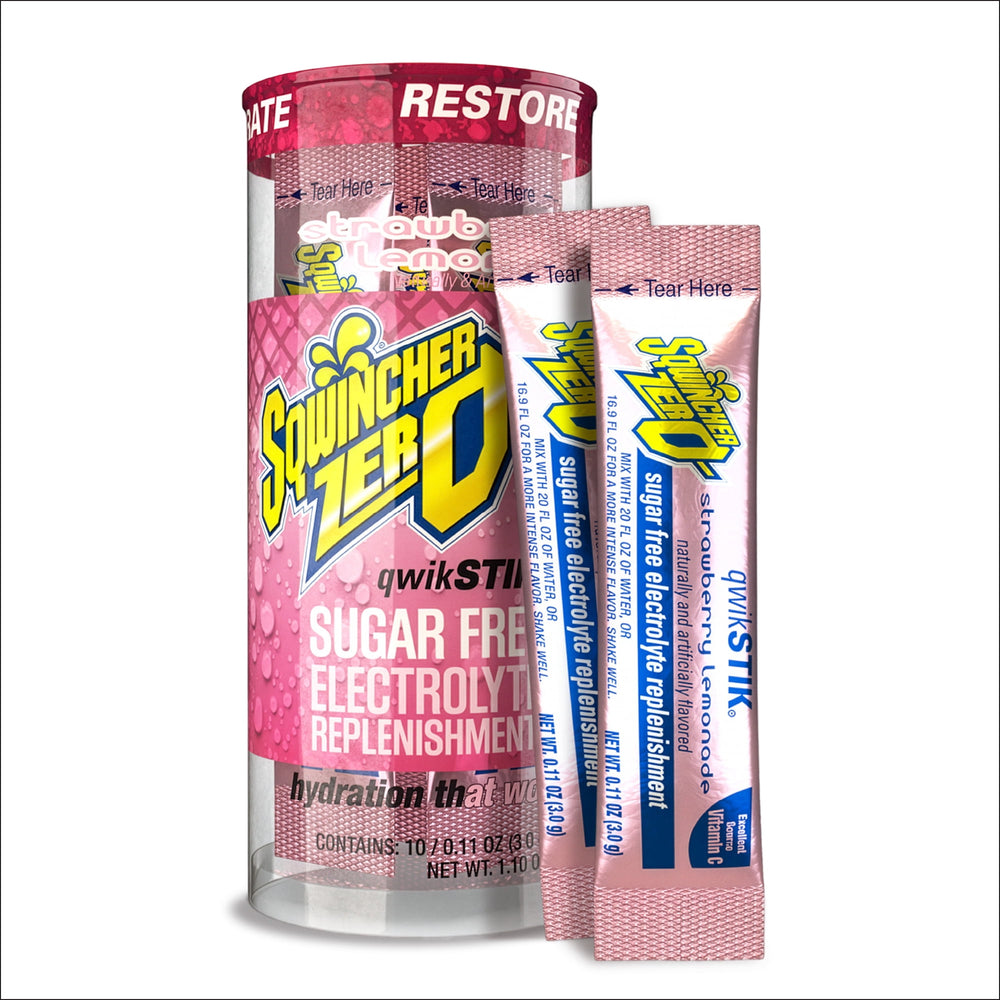 Sqwincher Qwik Stik Zero Strawberry Lemonade · Bebida · 10 pzas