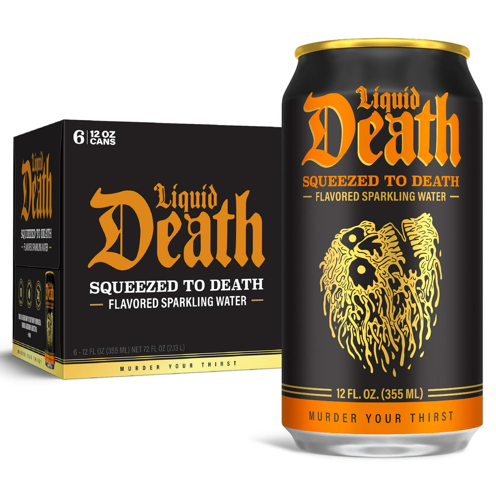 Liquid Death Squeezed to Death · Agua mineral · 6 latas de 355 ml