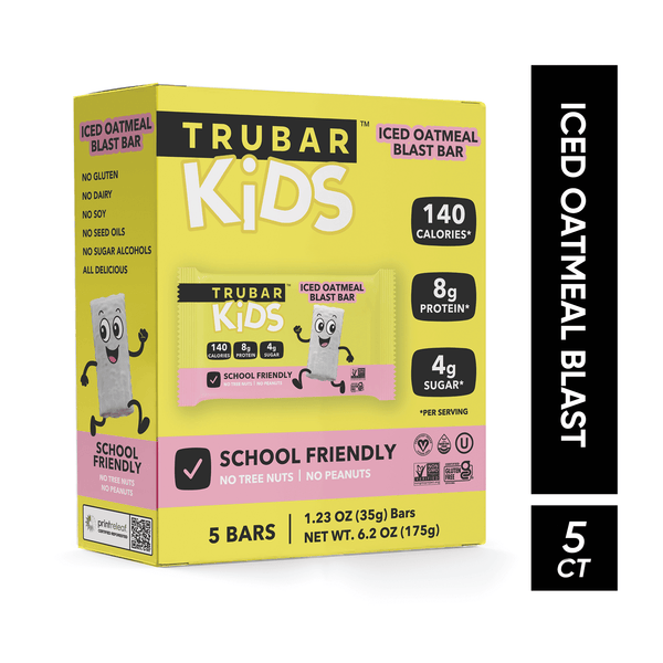 TRUBAR Kids Iced Blast Bar Plant-Based Protein Bar Gluten-Free · Barras · 5 pzas