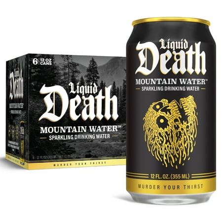 Liquid Death Sparkling Mountain Water · Bebida · 6 latas de 340 g
