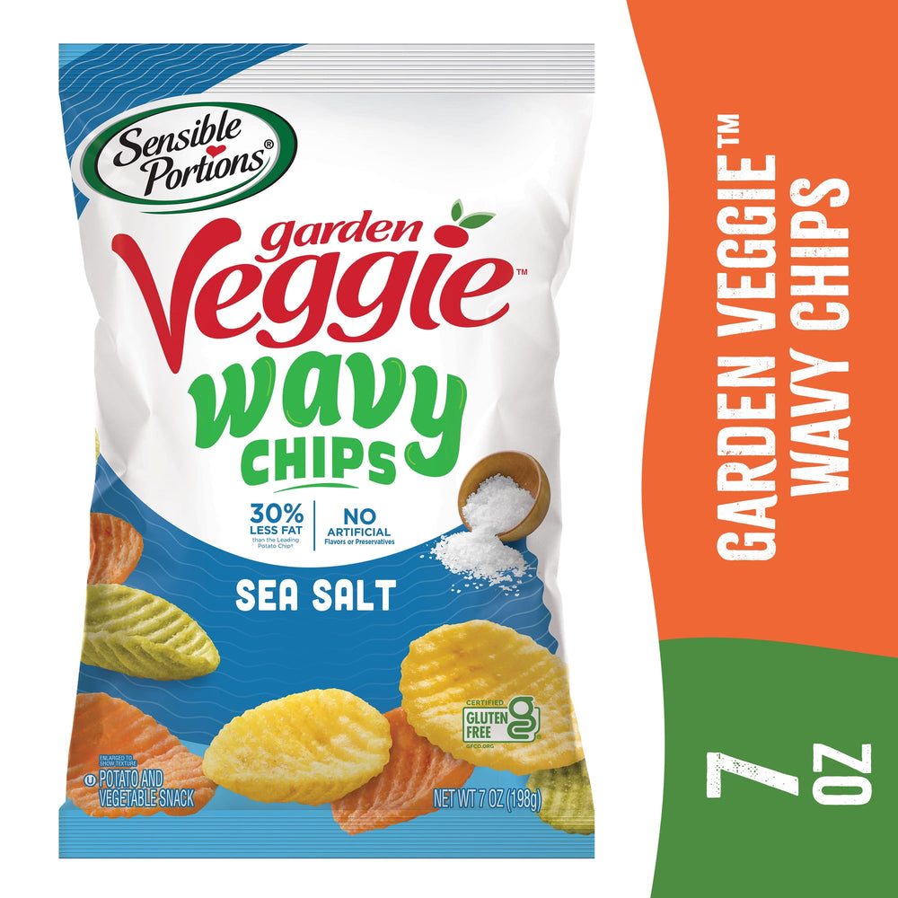 Sensible Portions Garden Veggie Wavy Sea Salt · Papas · 198 g